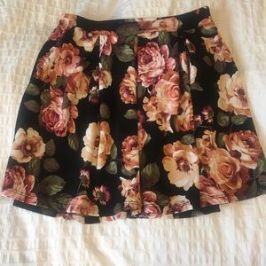 Charlotte Russe floral skater skirt